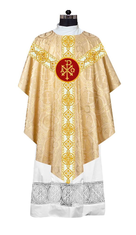 Pugin Style Chasuble with Embroidered Orphrey