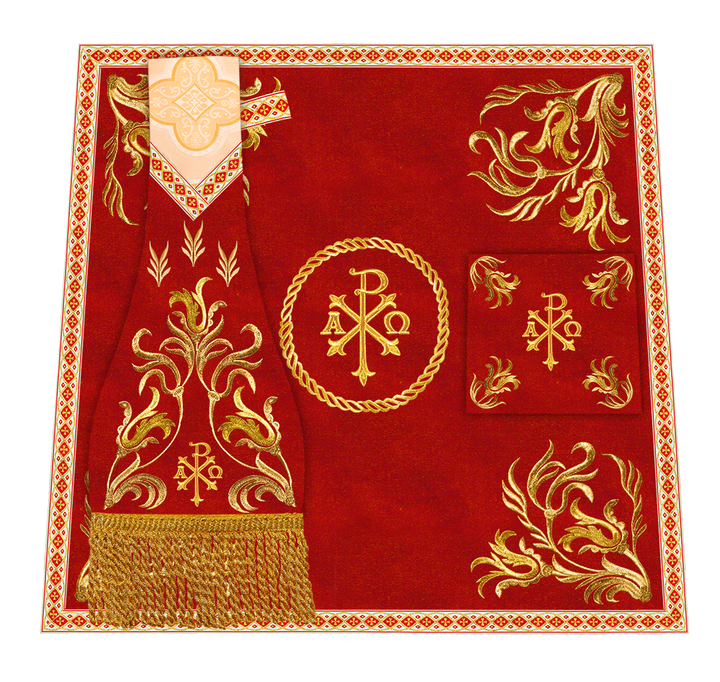 Roman Chasuble Vestment With Woven Braids and Trims