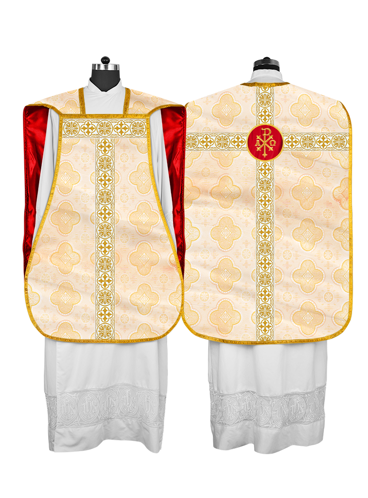 Casulla católica romana con motivo espiritual 