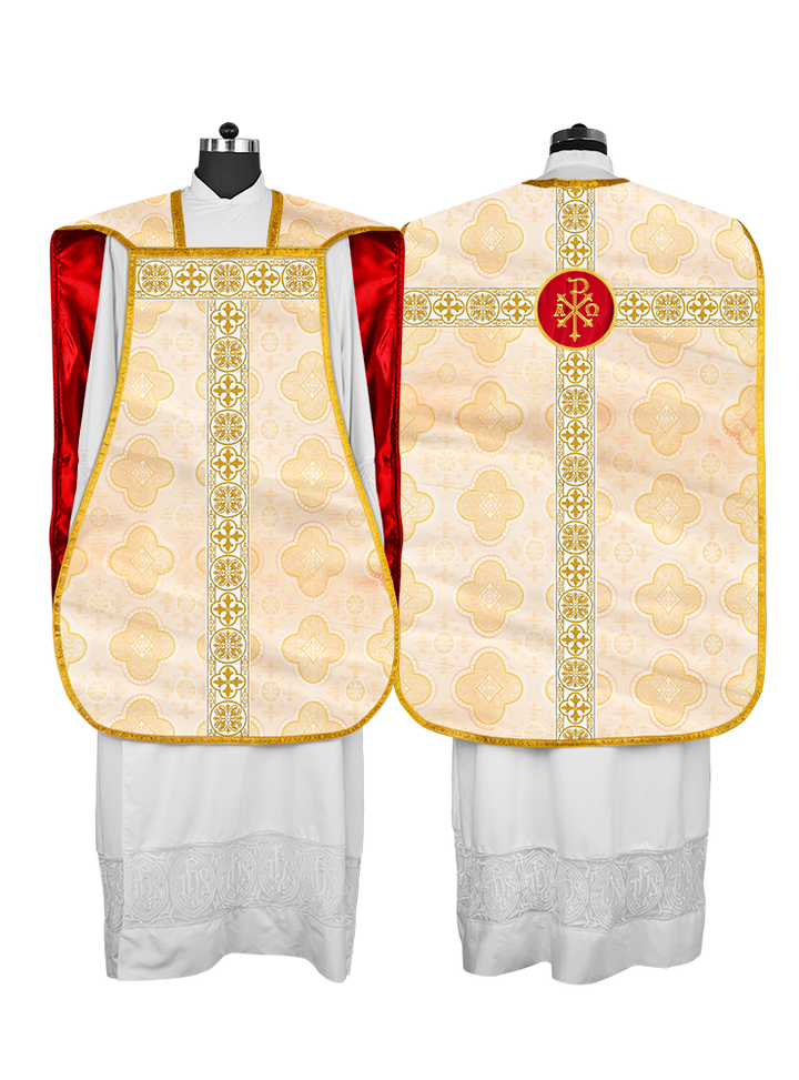 Casulla católica romana con motivo espiritual 