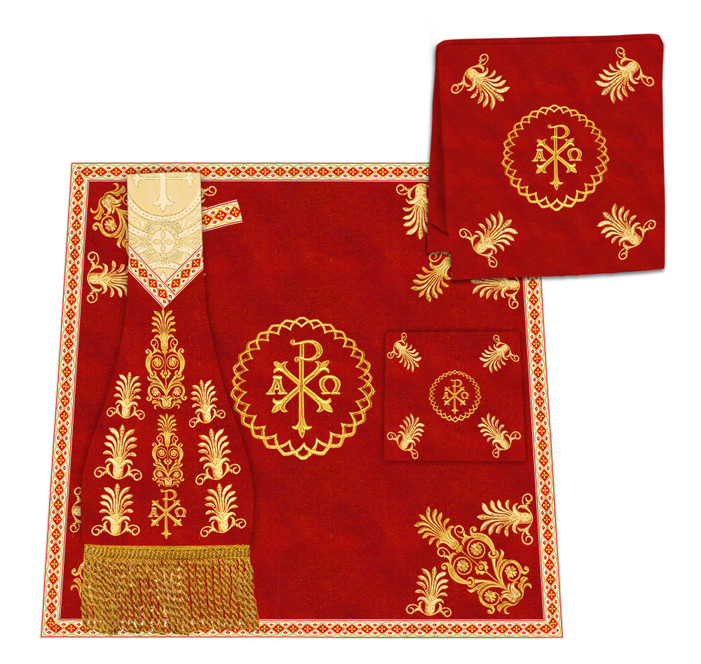 Gothic Chasuble Vestments With Ornate Braids and Trims