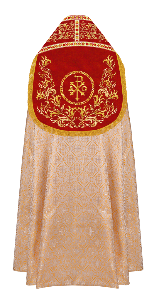 Handmade Roman Cope with Embroidered Orphrey