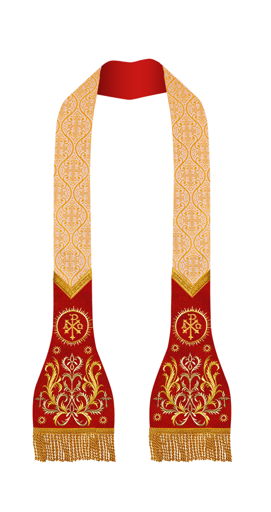 Set of 4 Catholic Stole with Embroidery Motif