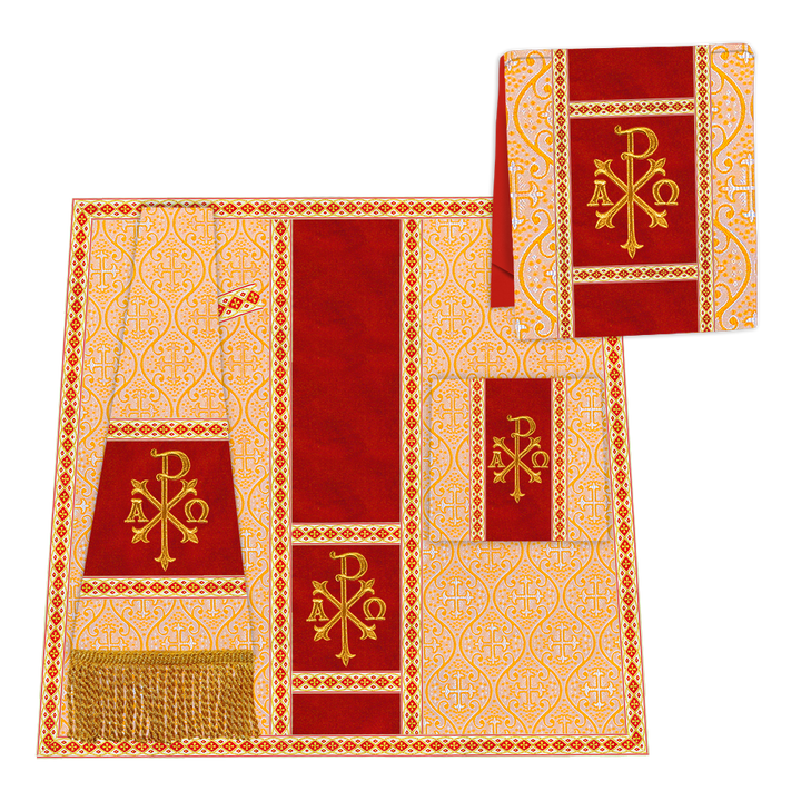 Gothic Chasuble with Embroidered Motif and Plain Orphrey