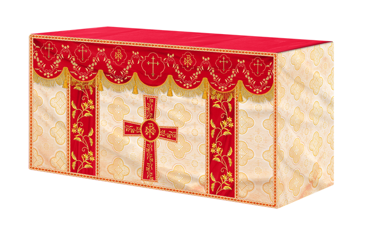 Altar Table Cloth With Floral Embroidery trims