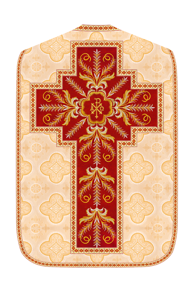 Roman Chasuble Vestment With Detailed Orphrey