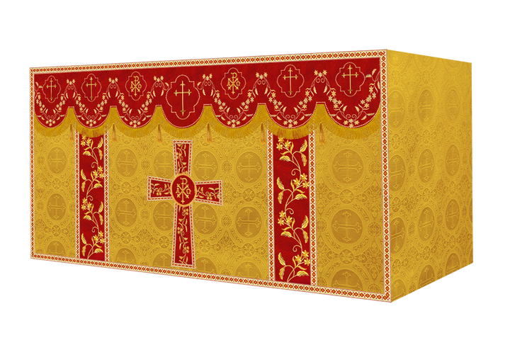 Altar Table Cloth With Floral Embroidery trims