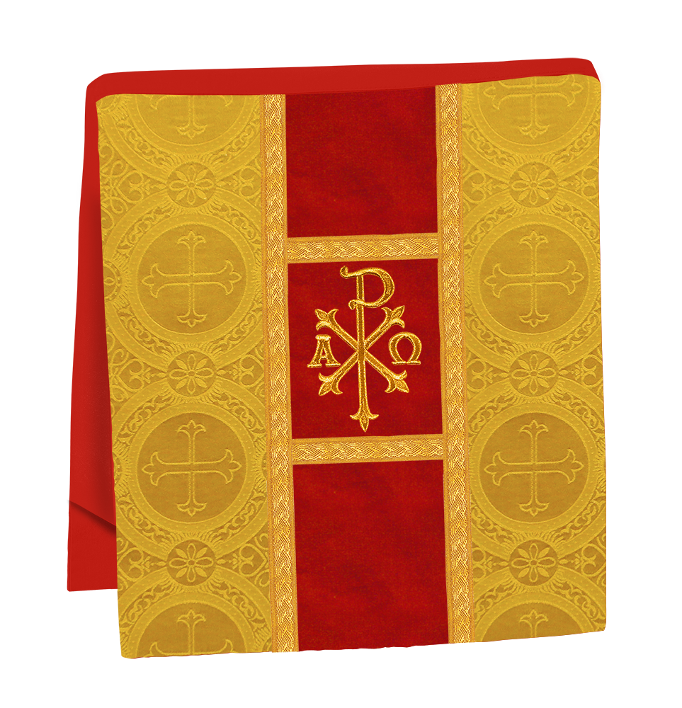 Fiddleback Vestment with Motif and woven Braided Trims