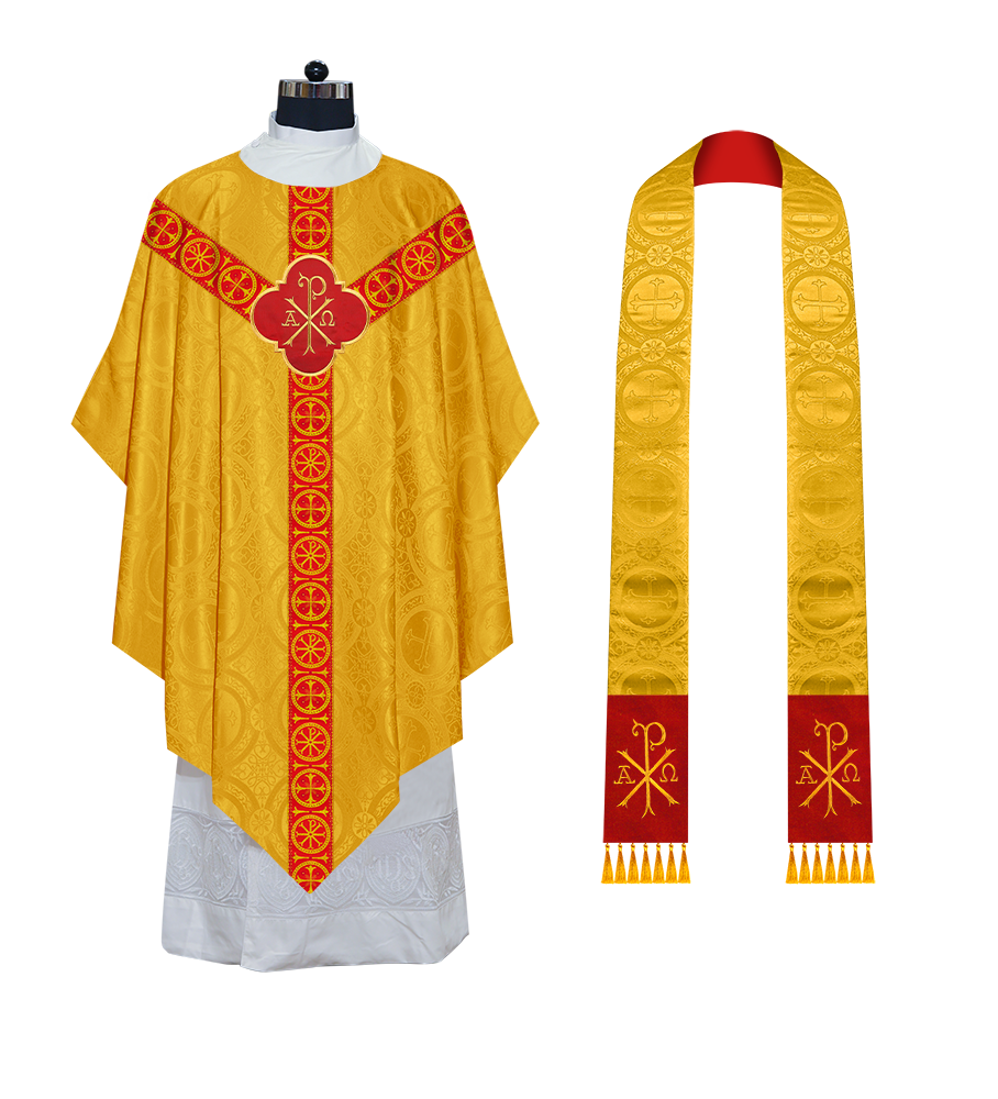 Divine Pugin Chasuble with Braided Lace Orphrey