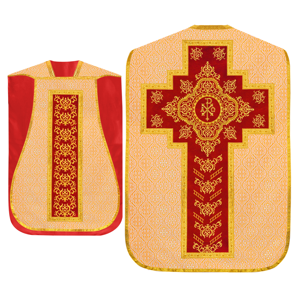 Set of four Roman Chasuble with stole