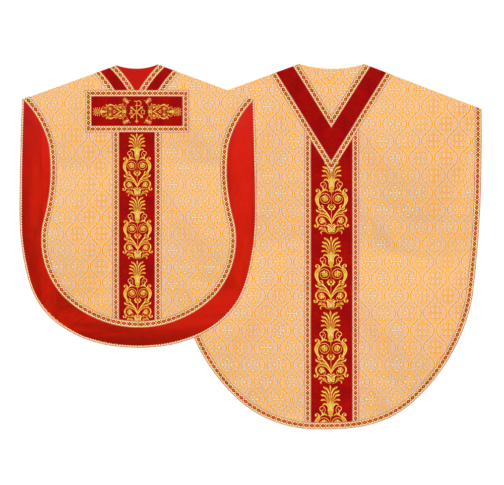 Borromean Chasuble Vestment With Detailed Braids and Trims