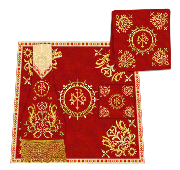 Gothic Chasuble Vestments With Braided Orphrey and trims