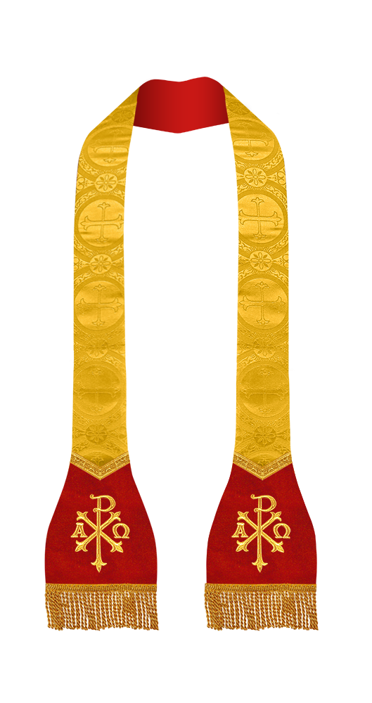 Spiritual Roman Stole with Embroidered Motif