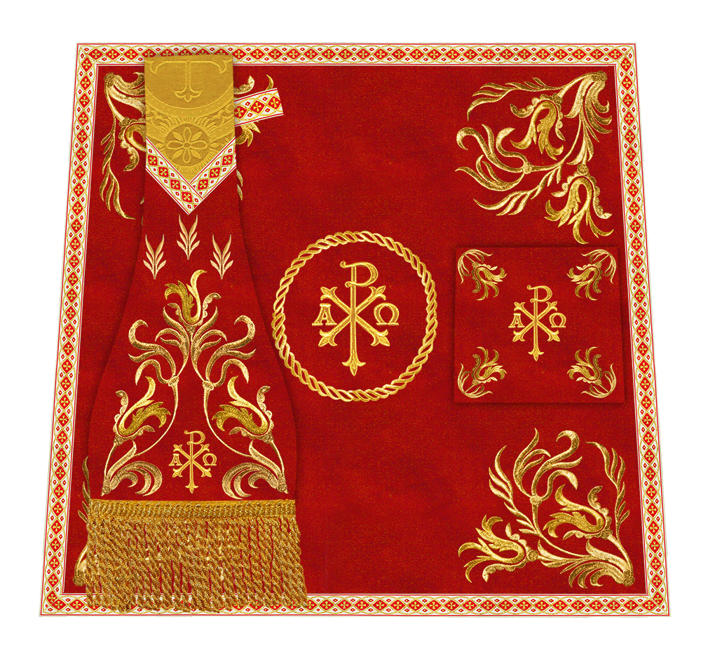 Roman Chasuble Vestment With Woven Braids and Trims