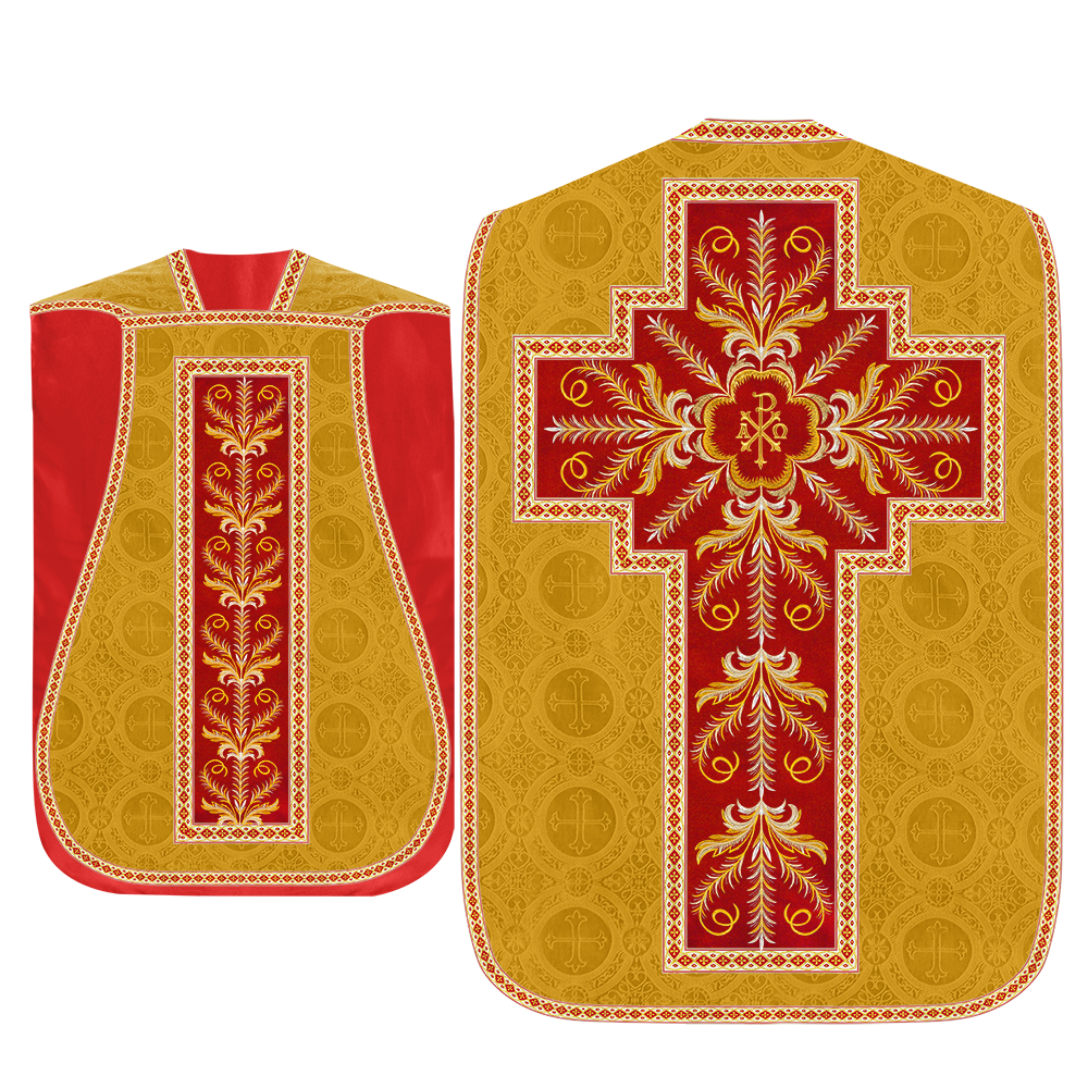 Roman Chasuble Vestment With Detailed Orphrey