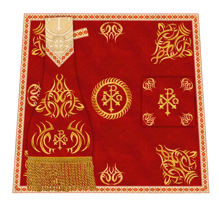 Borromean Chasuble Vestment With Braided Orphrey and Trims