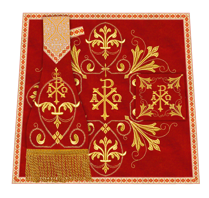 Set of Four Catholic Roman Chasuble with Spiritual Motif