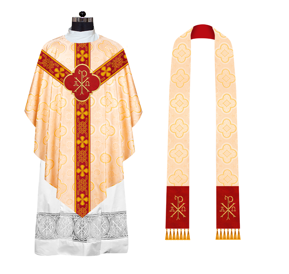 Traditional Pugin chasuble with Designer Orphrey