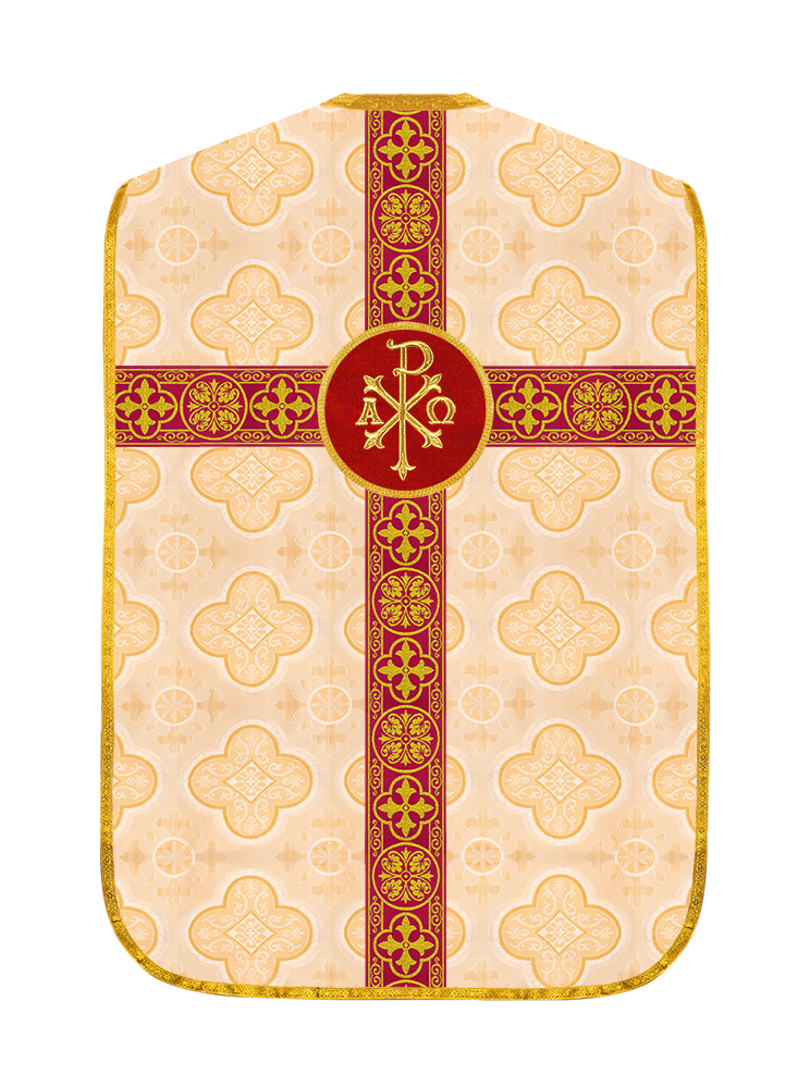 Fiddleback Vestment with Motif and woven Braided Trims