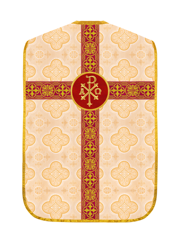 Fiddleback Vestment with Motif and woven Braided Trims