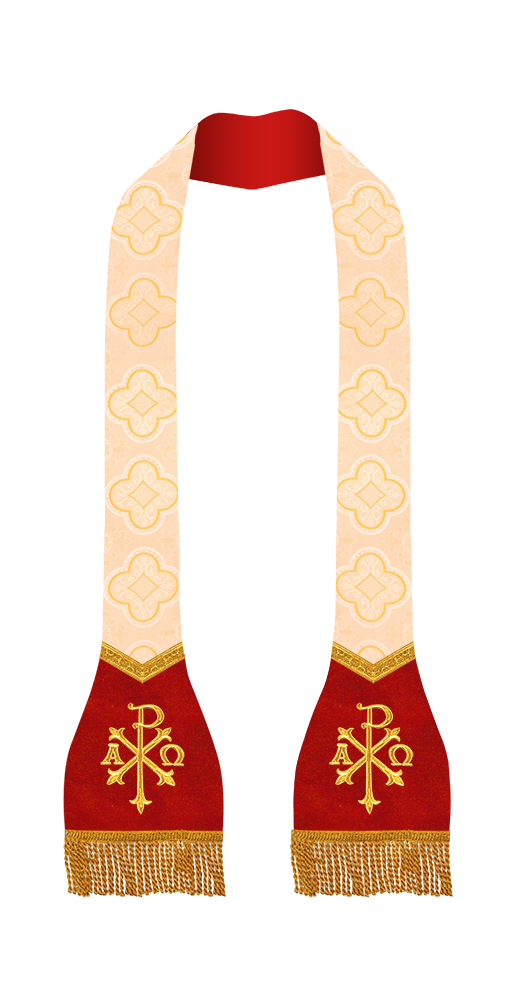 Spiritual Roman Stole with Embroidered Motif