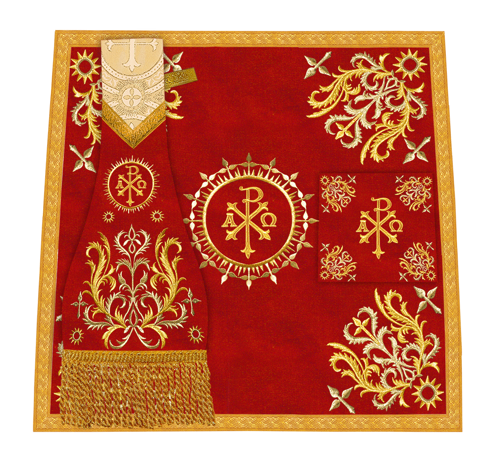 Set of Four Roman Chasuble with matching stole