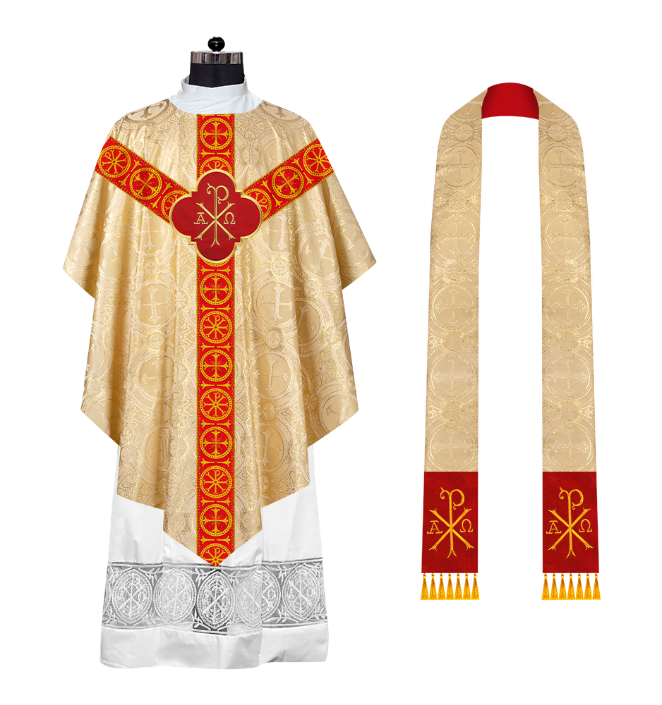 Embroidered Pugin Chasuble with Spiritual Motif