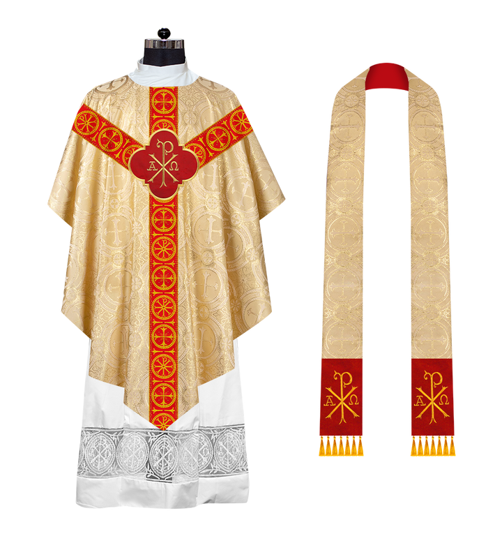 Embroidered Pugin Chasuble with Spiritual Motif