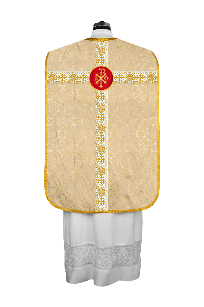 Casulla católica romana con motivo espiritual 