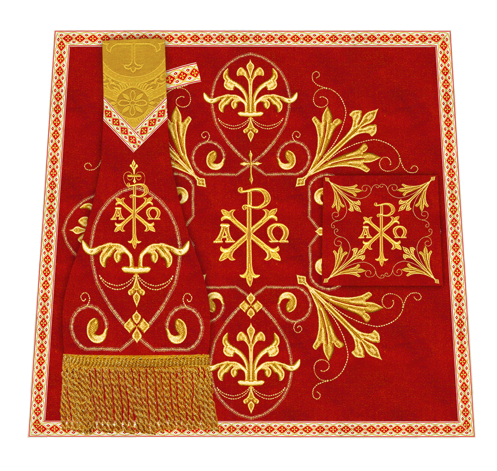 Roman Chasuble Vestment Enhanced With Orphrey and Trims