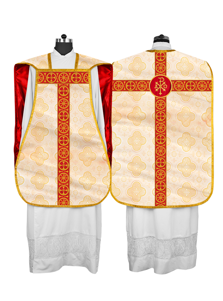 Casulla romana con orfebrería adornada 