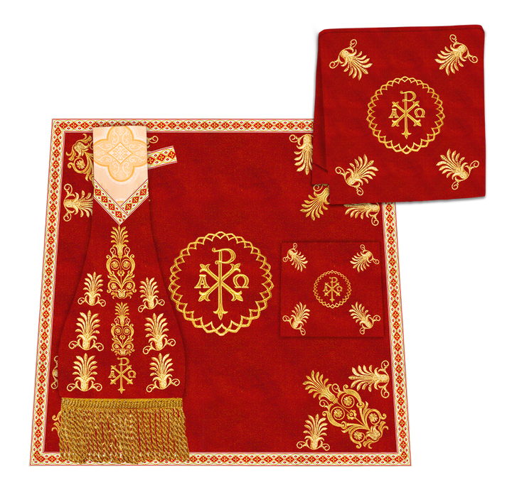 Altar Cloth with Embroidered Motif and Trims