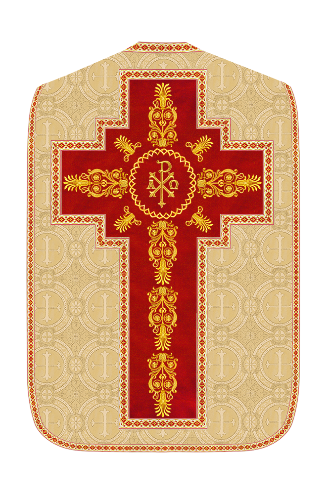 Roman Chasuble Vestments Adorned With Trims