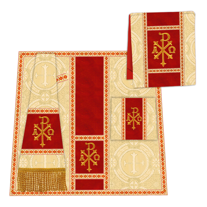 Gothic Chasuble with Embroidered Motif and Plain Orphrey