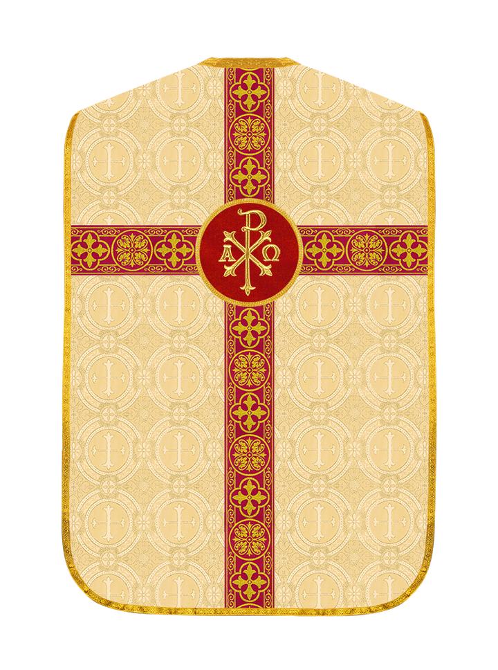 Fiddleback Vestment with Motif and woven Braided Trims