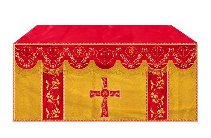 Altar Table Cloth With Floral Embroidery trims