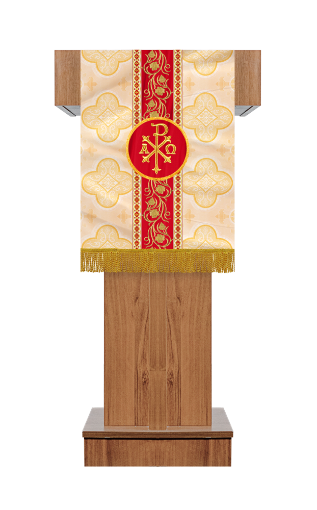 Pulpit/Lectern with Grapes Embroidered Trims and Motif