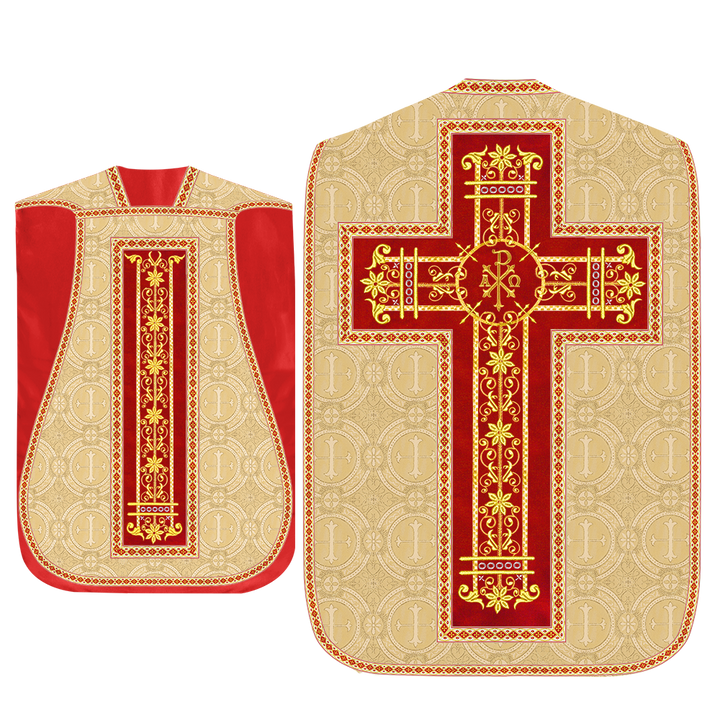 Set of Four Catholic Roman Chasuble with Spiritual Motif