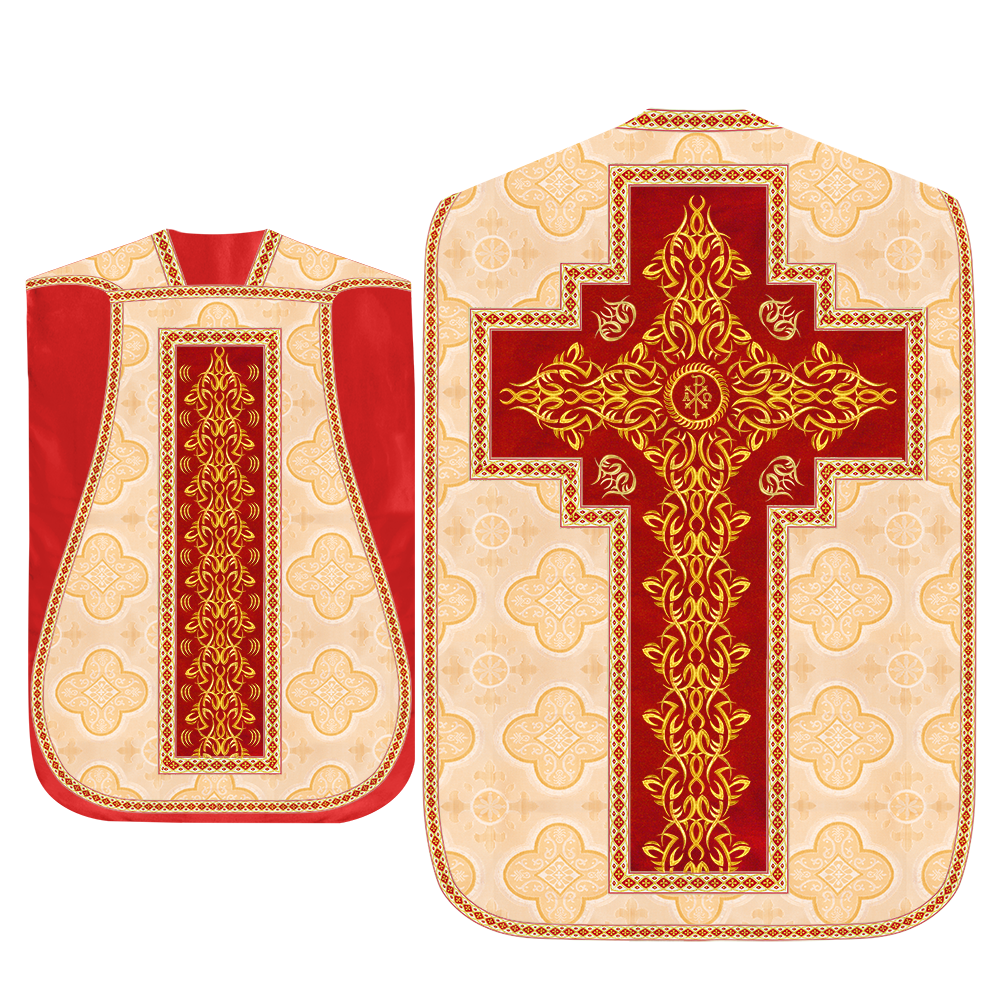 Roman Fiddleback Chasuble With Enhanced Embroidery  & trims