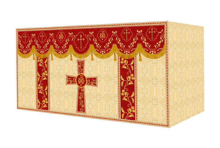 Altar Table Cloth With Floral Embroidery trims