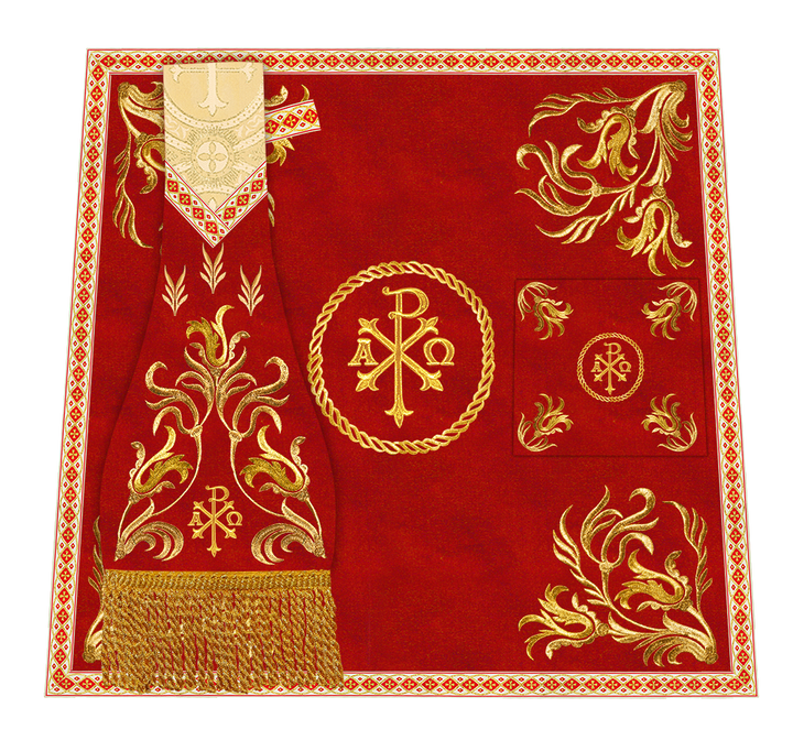 Mass set Vestment with Embroidered Motif