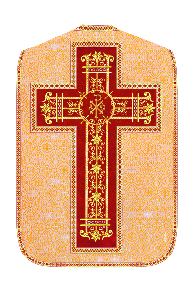 Roman Chasuble Vestment Enhanced With Orphrey and Trims