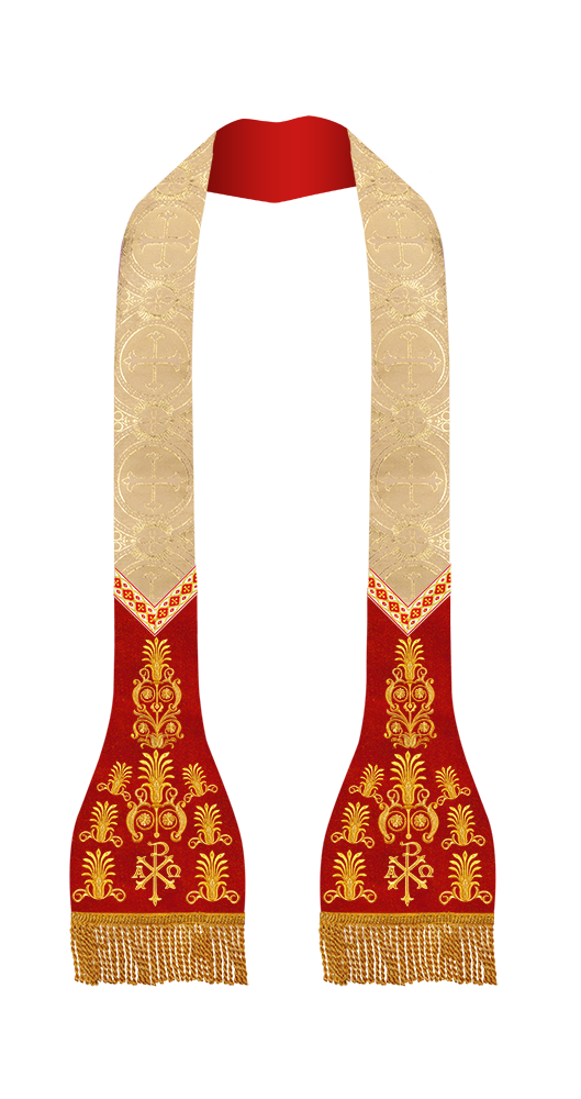 Embroidered Roman stole with Motif and trims