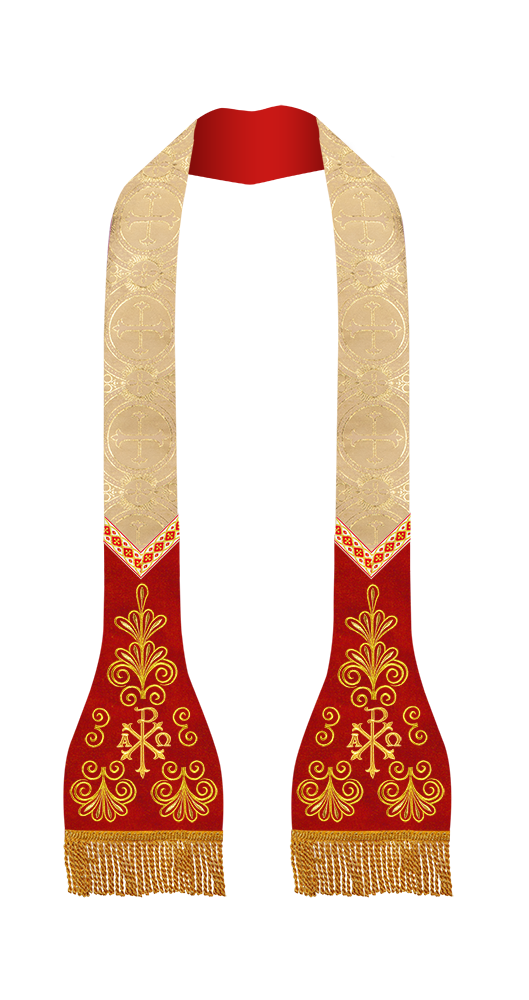 Set of Four Spiritual Embroidered Roman Stole