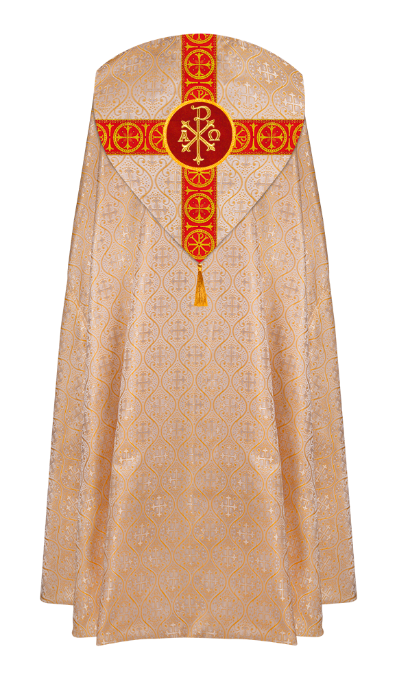 Gothic Cope Vestment with Cross Type Braided Motif