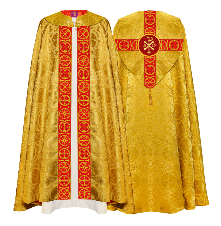 Gothic Cope Vestment with Cross Type Braided Motif