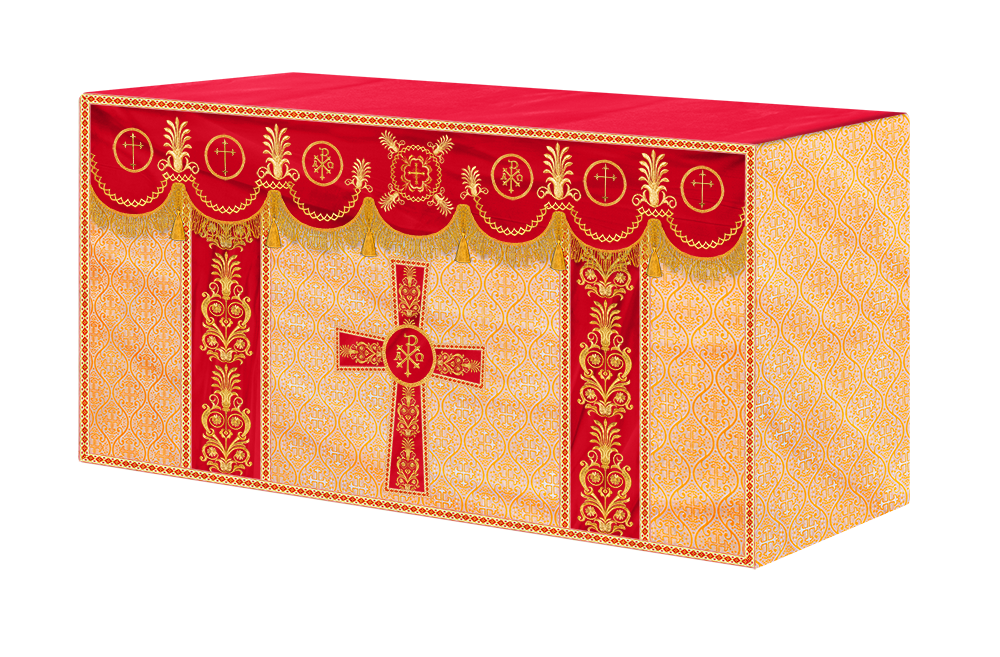 Altar Cloth with Embroidered Motif and Trims