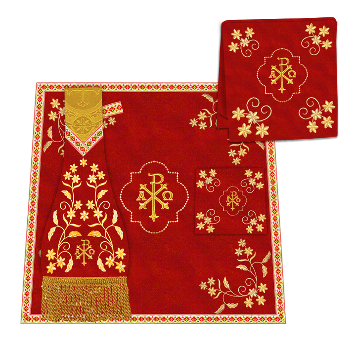 Gothic Chasuble Vestments With Floral Design and Trims