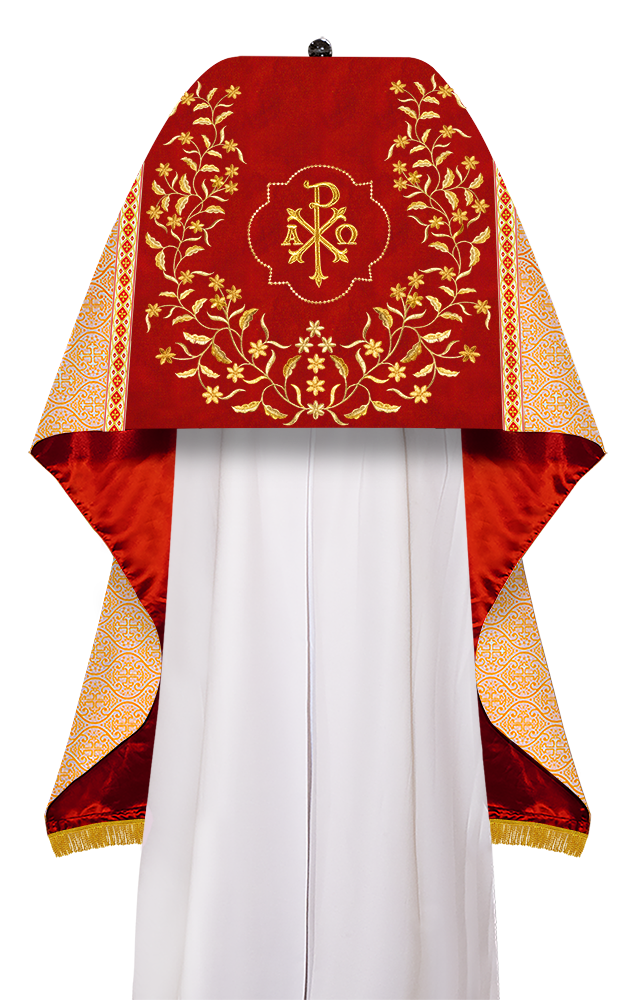 Humeral Veil Vestment with Floral Embroidered Trims