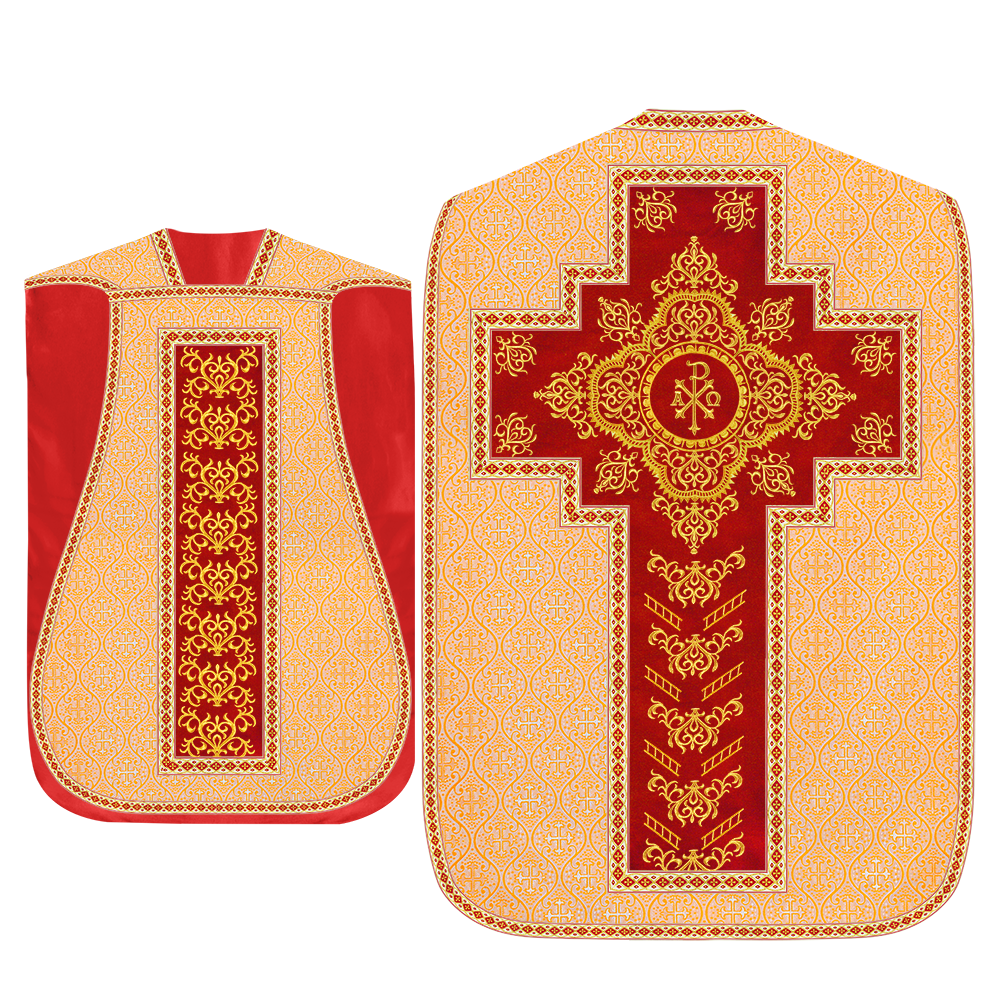 Traditional Fiddleback Vestment With Motifs and Trims